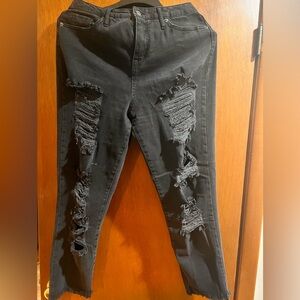 Women’s black distress jeans - size 12